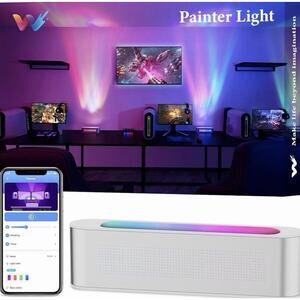 Woohlab Smart RGBICW LED Light Bar, 4 Beads, 64 sq ft Coverage, Silver